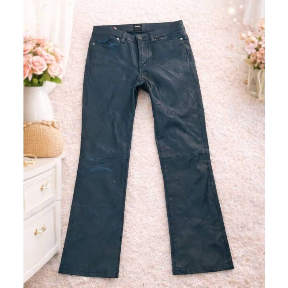 Notify 100% leather flare flares pants black boot cut size 30